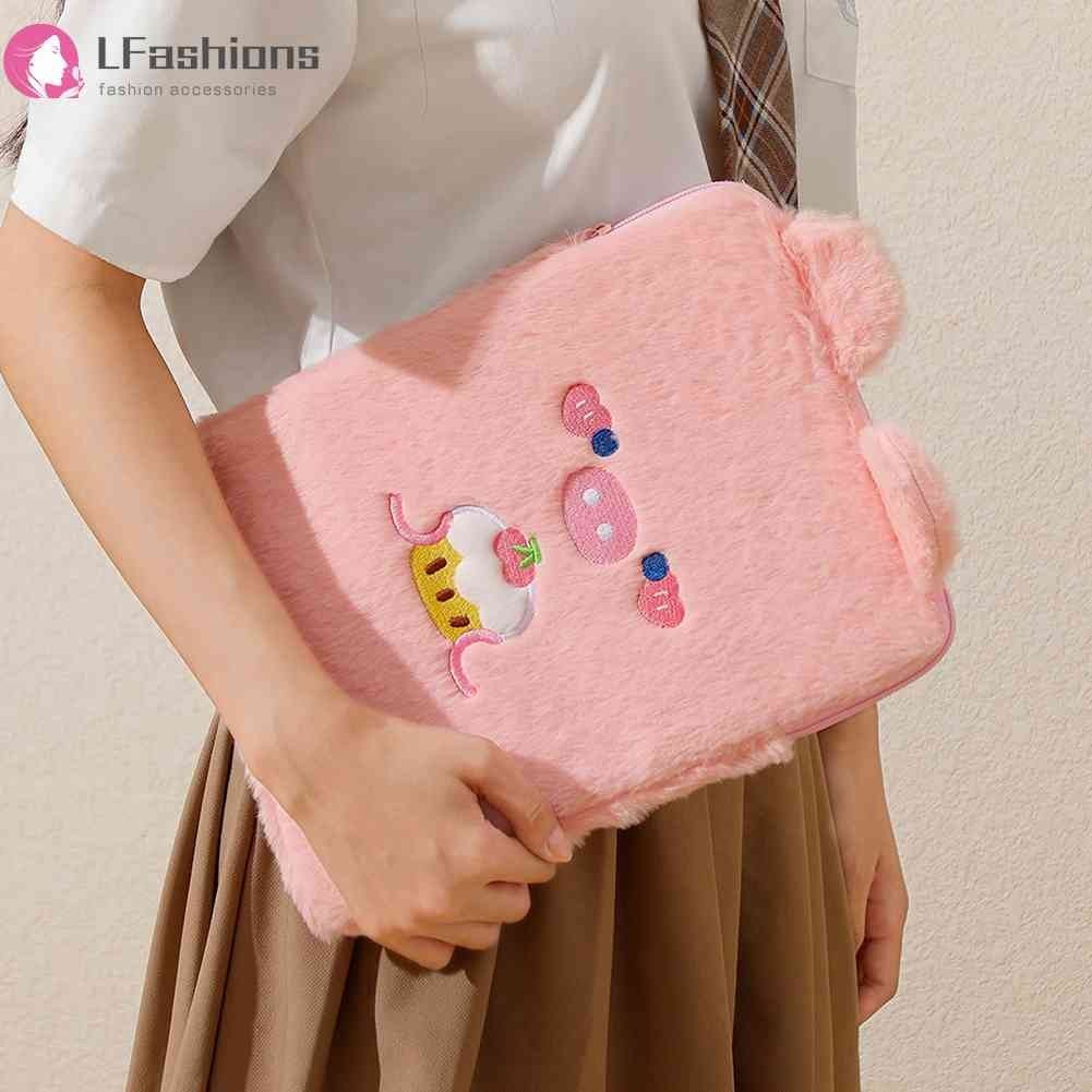 ❀ lovefashions ❀  Cute Piglet Laptop Bag Cartoon Plush Tablet Sleeve Case Pouch Soft Protective Casu