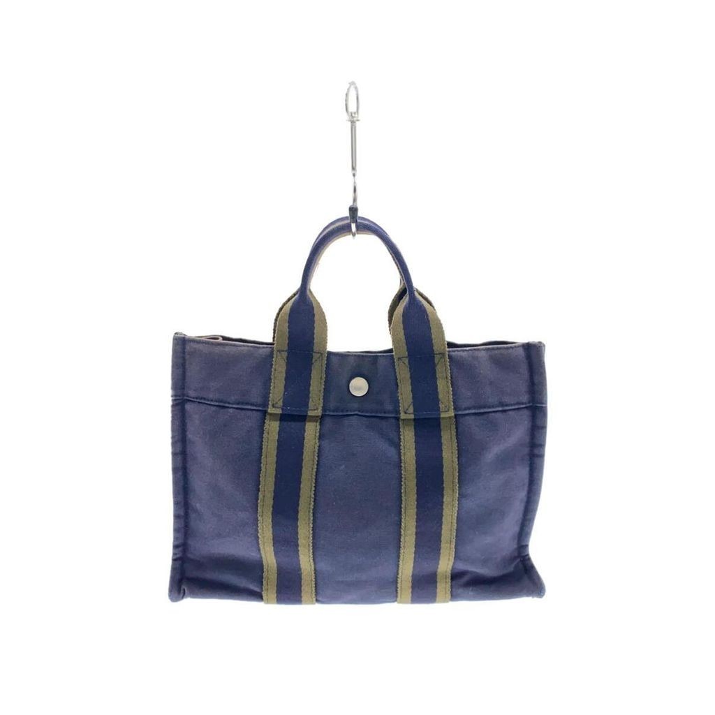 HERMES Tote Bag Cotton Navy Direct from Japan Secondhand