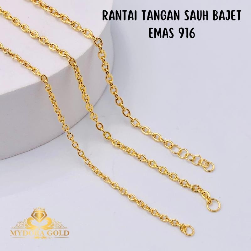 Mydora Hand Chain Anchor Bajet Gold 916/ 22k