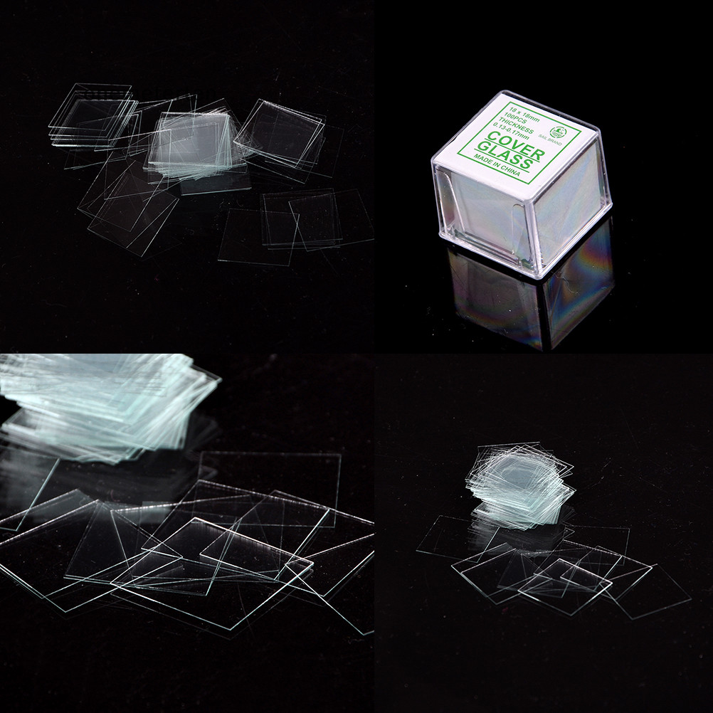 Rten 100 ชิ้นแก้วไมโครฝาครอบสลิป 18x18 มม. - กล้องจุลทรรศน์สไลด์ครอบคลุม N