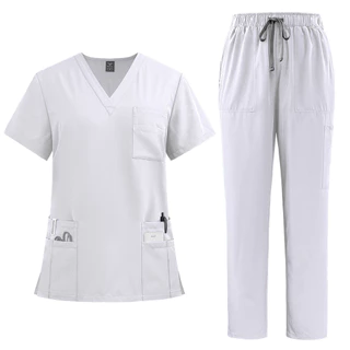 Niaahinn เสื้อ+กางเกงNew Scrub ชุด Unisex ผู้ชายและผู้หญิง Quick-Drying เสื้อยืดผ่าตัดเสื้อผ้าช่องปากพยาบาลหมอผ้าทํางานสัตว์เลี้ยงโรงพยาบาลผ้าทํางาน