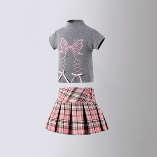 สาวเสื้อยืดฤดูร้อนเด็กผีเสื้อพิมพ์แขนสั้นทารกแฟชั่นโบว์ด้านบนสาวเกาหลีเสื้อผ้า