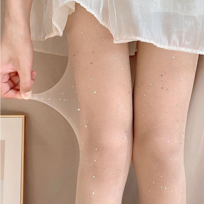 ถุงน่องตาข่าย ไนล่อน ประดับเพชร พลอยเทียม เซ็กซี่ สีดำ บางเฉียบ ระบายอากาศได้ดี  สไตล์พังก์ สําหรับผู้หญิง