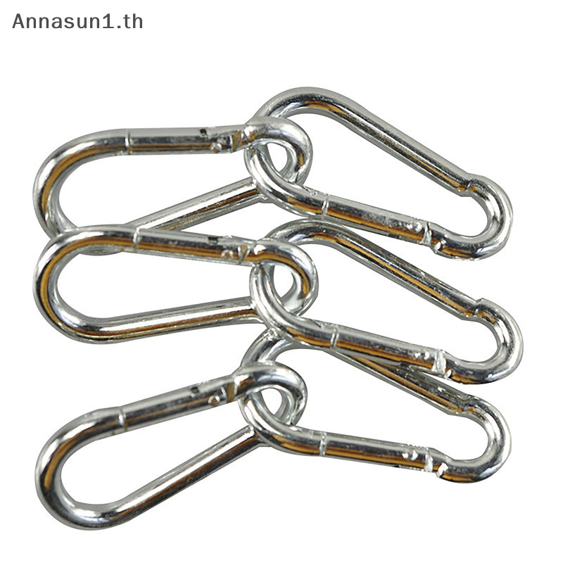 Annasun 1 ชิ้นฤดูใบไม้ผลิ Snap Hook สแตนเลส Carabiner คลิปเหล็กพวงกุญแจ Heavy Duty Quick Link สําหรับตั้งแคมป์เดินป่าท่องเที่ยว TH