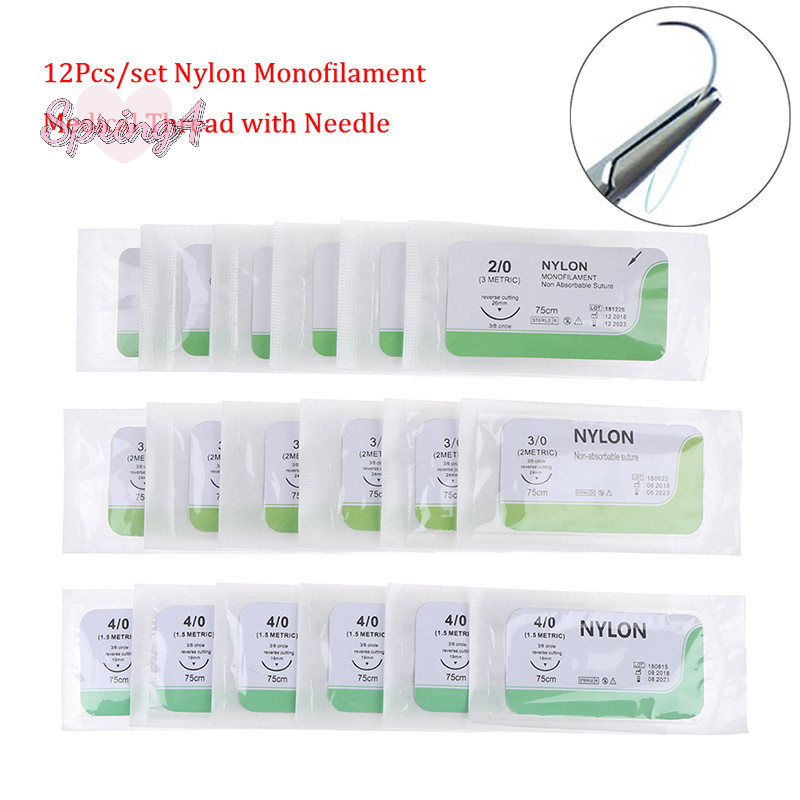 <Spring4> 12pcs 2.0/3.0/4.0 Suture Nlon Thread Steile Practice Nice