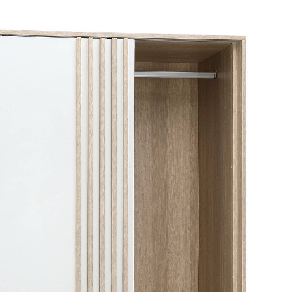 INDEX LIVING MALL ตู้เสื้อผ้าบานสไลด์ รุ่นวาร่า ขนาด 120 ซม. - สีเลอบาน่า โอ๊ค/ขาว - รูปที่ 4