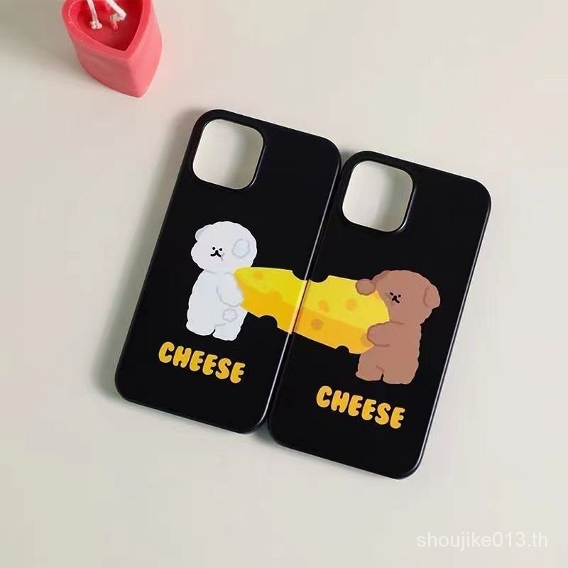 หมีขาวหมีสีน้ําตาลคว้าชีสเหมาะสําหรับ iPhoneXSMax78SE (2020) 13 11 15 12 14Pro Max PlusXRX รวมทุกอย่