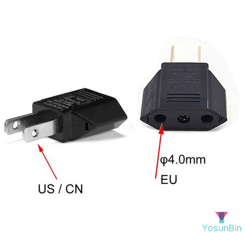 Yosunbin ] EU Euro Europe to US USA Power Jack Wall Plug Converter Travel Adapter Adapter Adapter ใหม ่