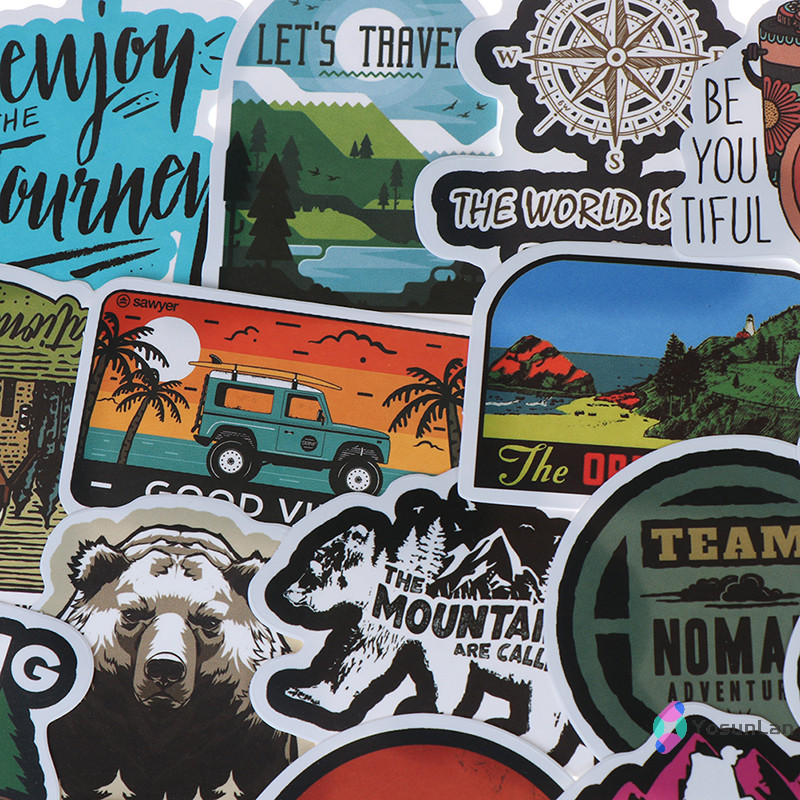 Yosunlan] 50 ชิ้น Camping Landscape สติกเกอร์ผจญภัยกลางแจ้งกระเป๋าเดินทางแล็ปท็อปกีตาร์สติกเกอร์ใหม่
