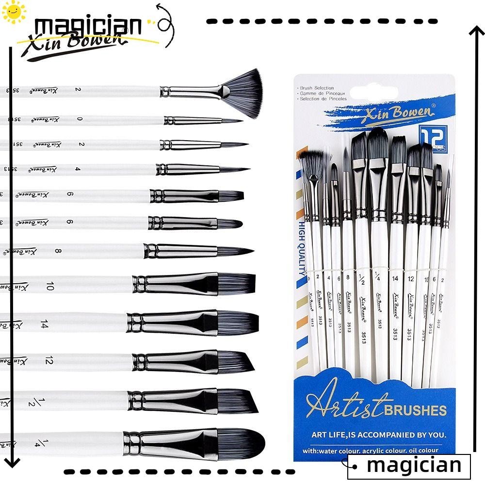 Mag แปรงทาสีชุดปากกาอุปกรณ ์ ศิลปะ DIY ปากกาสีน ้ ํา , แปรงทาสีไนลอนสีขาวที ่ ทนทาน