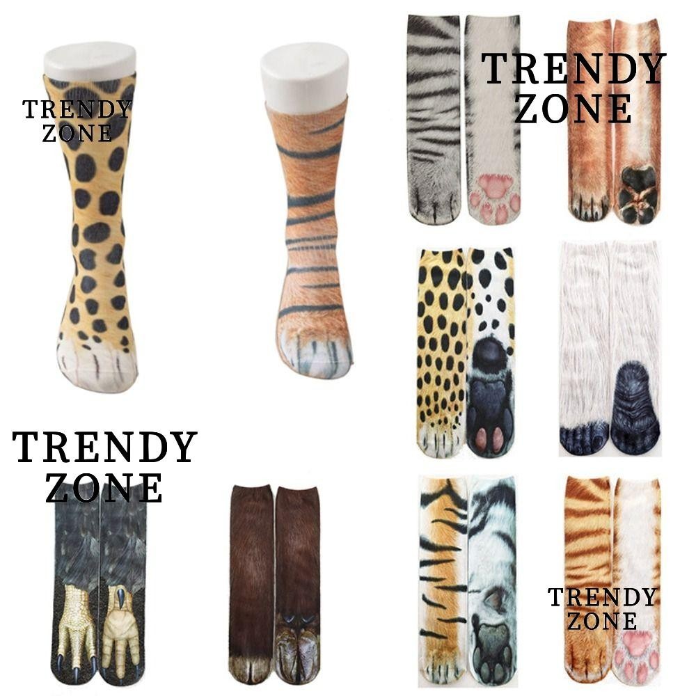 แนวโน้มโซน ถุงเท้าเสือดาว, โพลีเอสเตอร์แปลกพิมพ์สัตว์ถุงเท้า, แฟชั่นฮาราจูกุจําลองตลกสัตว์อุ้งเท้าถุงเท้า