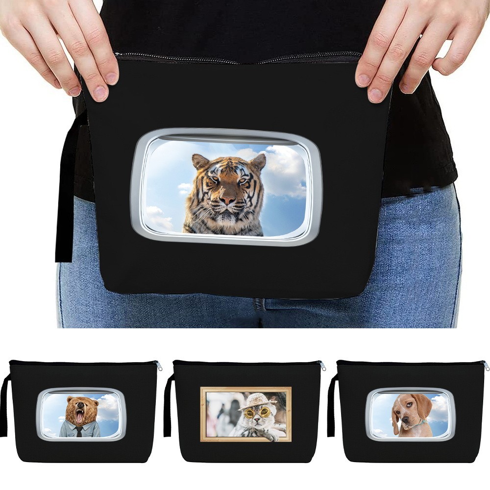 Makeup Bag Portable Makeup Bag Convenient Travel Makeup Bag Canvas Handbag Animal Letter Series Jewe