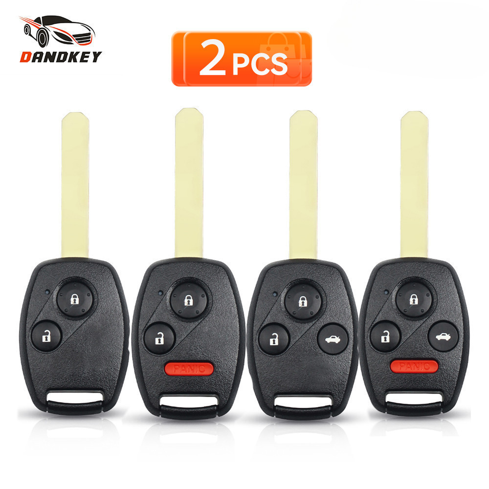 2 pcs สําหรับ Honda Accord Civic CRV Pilot Insight 2 2 + 1 3 + 1 4 ปุ่ม Fob Auto Key กรณีเปลี่ยนรีโมทกุญแจรถ (พร้อมโลโก้)