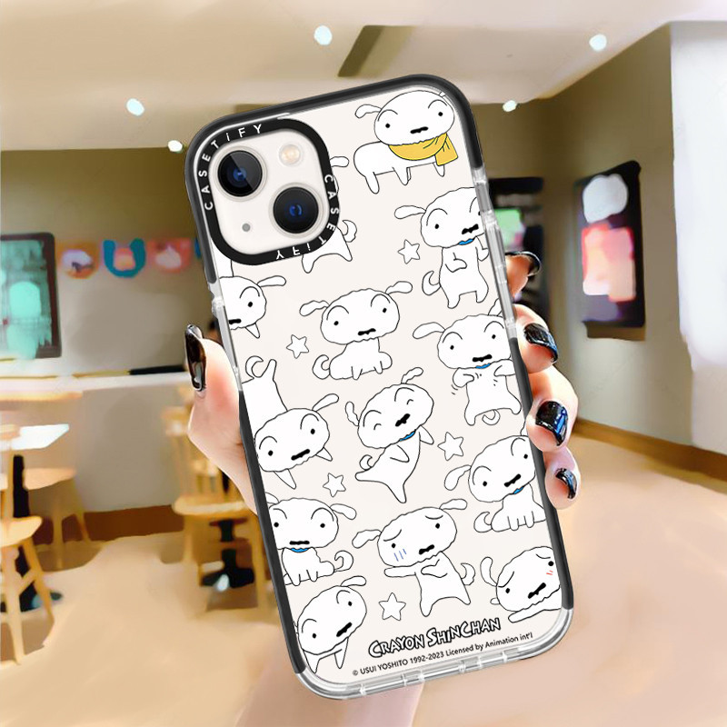 Casetify X Crayon Shin chan - Little White สีโปร่งใส Soft TPU iPhone สําหรับ iPhone 15 14 13 12 11 Pro MAX IX XS MAX XR 6 6s 7 8 Plus กรณีกันกระแทกฝาครอบกันชน