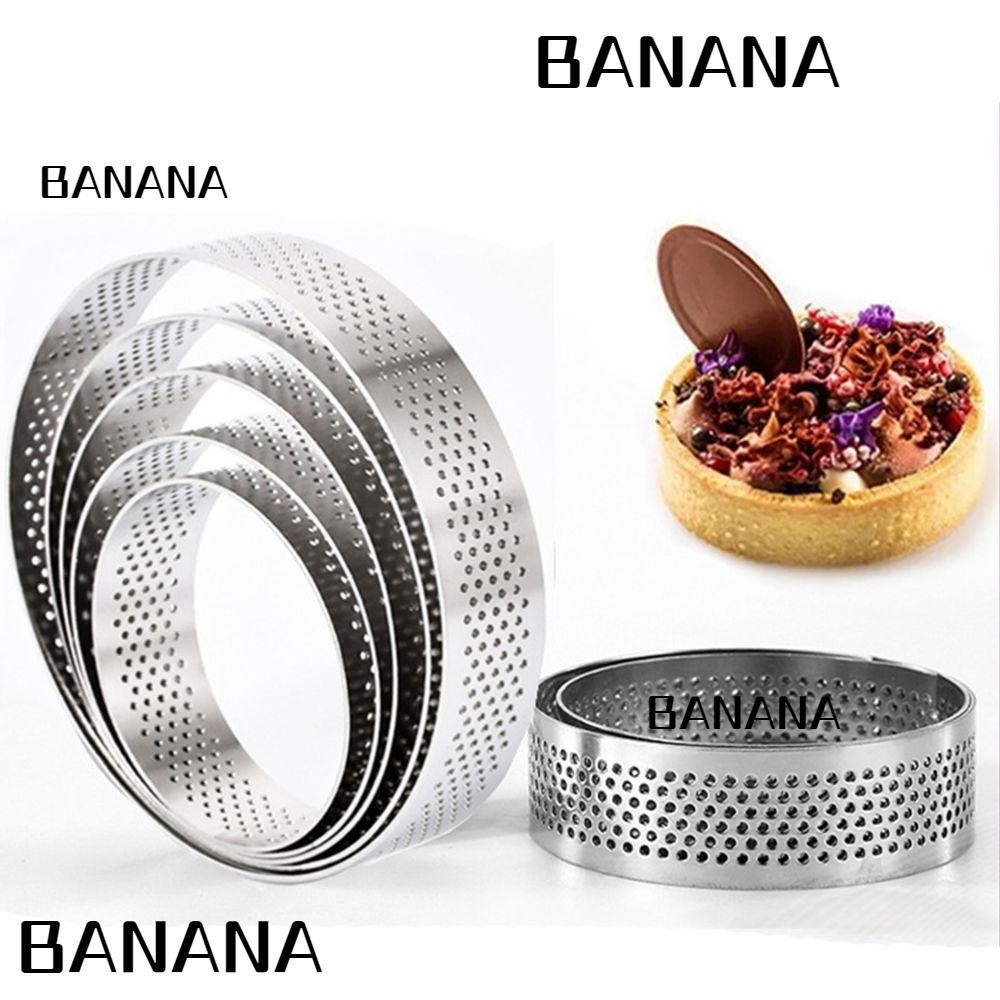 Banana1 แม ่ พิมพ ์ ทาร ์ ต DIY สแตนเลสฝรั ่ งเศสขนมหวานมูสวงกลมแม ่ พิมพ ์