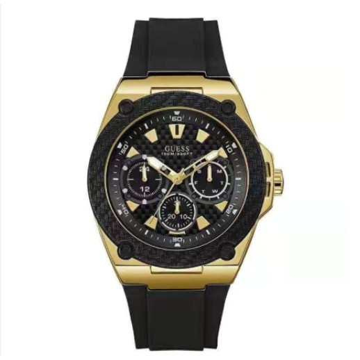 พร้อมสต็อก ！GUESS Legacy Quartz Black Dial Men's Watch W1049G5 W1049G2 W1049G6 W1049G3 45mm