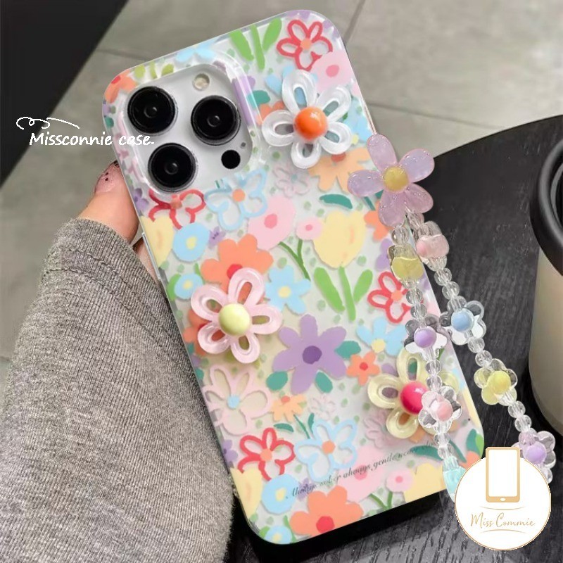 สีสัน Art 3Dดอกไม้สดสําหรับRedmi 12 10A 9T 9C 9A 9 10C 12C A1 13C A2 หมายเหตุ 13 11s 9 8 10s 12 11 10 Pro Max Poco C65 X6 X5 Mi 12 Liteน่ารัก ที่ครอบสร้อยข้อมือลายดอกไม้