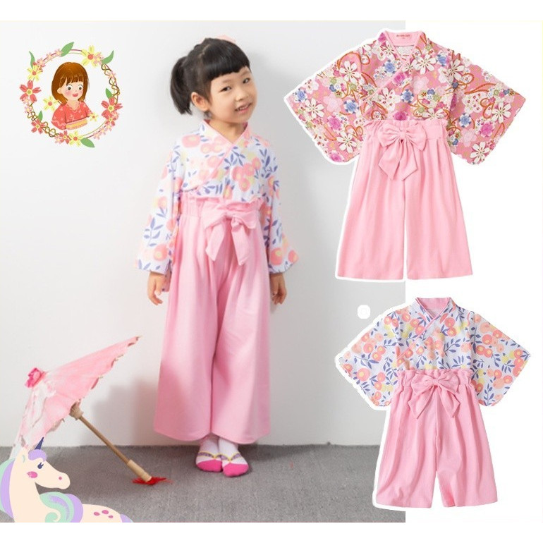 ชุดกิโมโนญี่ปุ่น Jumpsuit ซากุระสาวซากุระอะนิเมะคอสเพลย์ปาร์ตี้สวมของขวัญวันเกิดสำหรับเด็กผู้หญิง