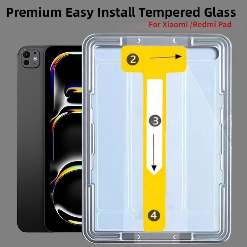 กระจกนิรภัยระดับพรีเมียมสําหรับ Xiao Mi Pad 6S Pro Mi Pad 5 6 Pro Redmi Pad SE ติดตั้งง่ายกระจกฝุ่นฟรีป้องกันหน้าจอ