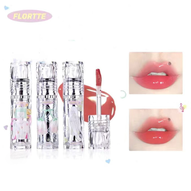 Flortte Lip Glaze Wackky Lip Lacquer Mirror Water Gloss ลิปสติก Lip Gloss Lip Glaze