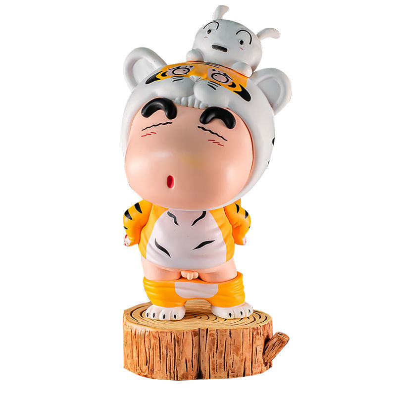 Crayon Shin-Chan COS Tiger Cross-Dressing Series ตุ๊กตาการ์ตูนน่ารักเดสก์ท็อปตกแต่ง