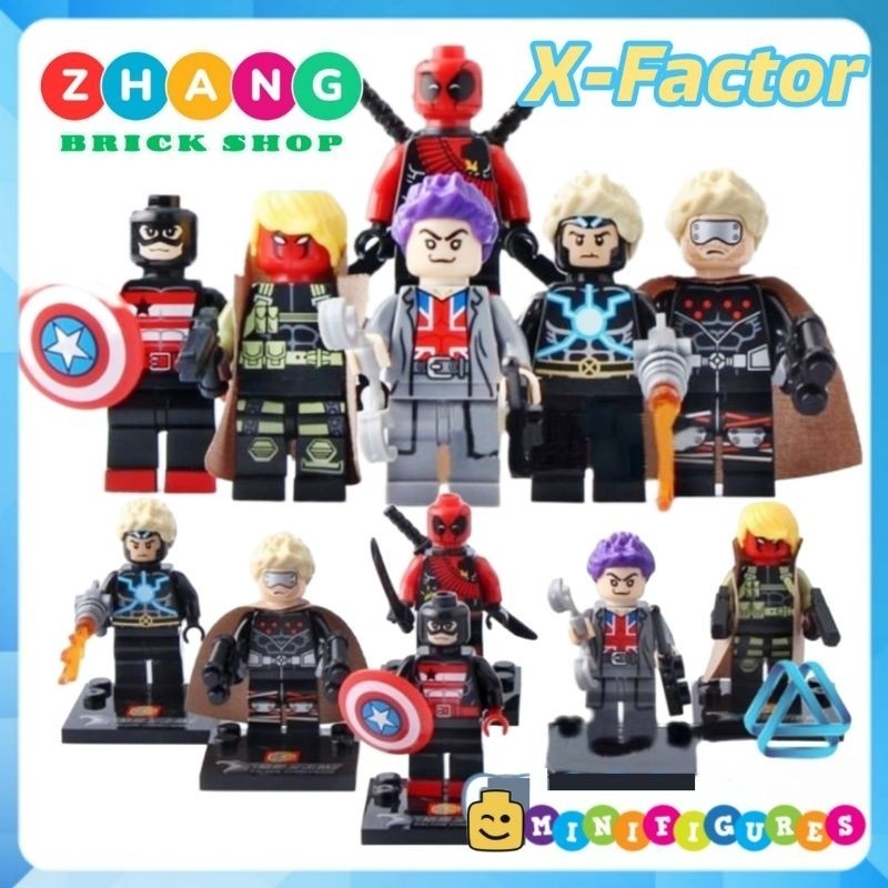 ของเล่นปริศนารวมโมเดล Deadpool - US Agent - Manchester Black - Reader - Havok - Grifter Minifigures 