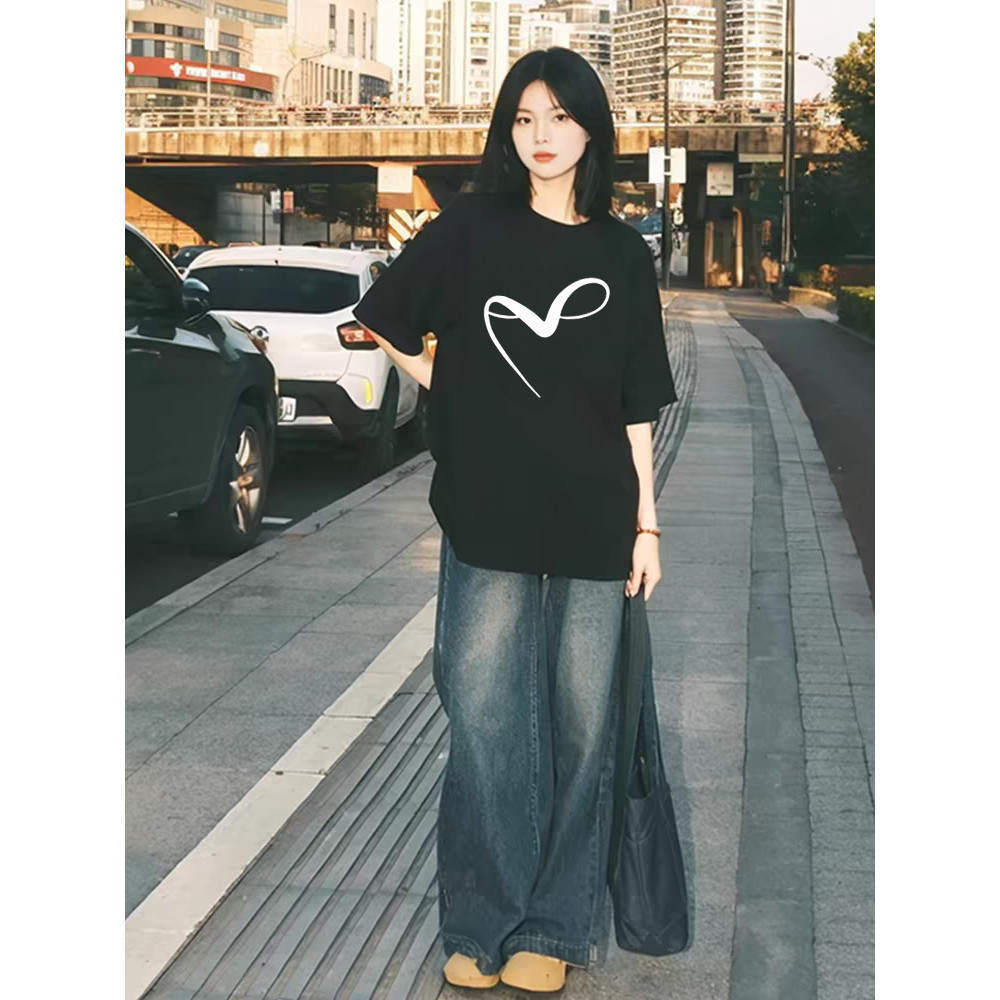 COD✅ (กรุงเทพจัดส่งสินค้า)BOOM Shop เสื้อโอเวอร์ไซส์ผู้หญิง เสื้อผ้าแฟชั่นเกาหลี พิมพ์ใหม่ แขนสั้น S-3XL