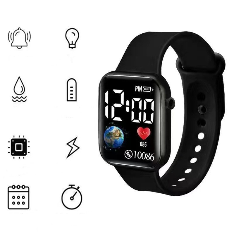 นาฬิกาข้อมืออิเล็กทรอนิกส์  นาฬิกาสำหรับนาฬิกาดิจิตอล LED unisex โอกาสที่ใช้ได้: ชีวิตประจำวัน