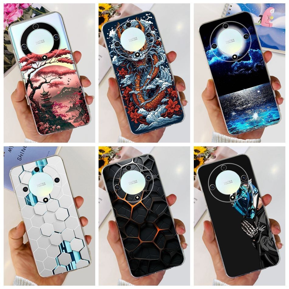 Honor X9b กรณี HonorX9b X 9B 5G ALI-NX1 แฟชั ่ น Moon Dragon รูปแบบซิลิโคนนุ ่ ม TPU เคสโทรศัพท ์