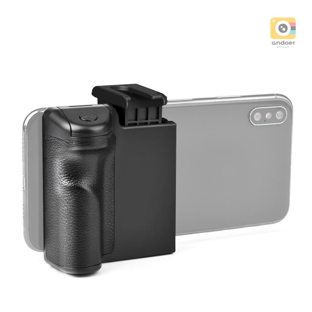 ด้ามจับไร้สายสําหรับสมาร์ทโฟน Vlog Selfie ที่วางโทรศัพท์ Stabilizer พร้อมรองเท้าเย็น 1/4 นิ้วสกรูรูที่ถอดออกได้ชัตเตอร์ระยะไกลสําหรับ iPhone 15/14/13/12 & Andr