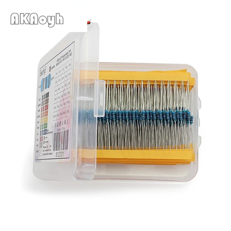 300-600pcs 1/4W โลหะฟิล์ม Resistor ชุด 30 ค่าตัวต้านทานแพ็ค 10R ~910R ชุดตัวต้านทานชุดอิเล็กโทรน DIY