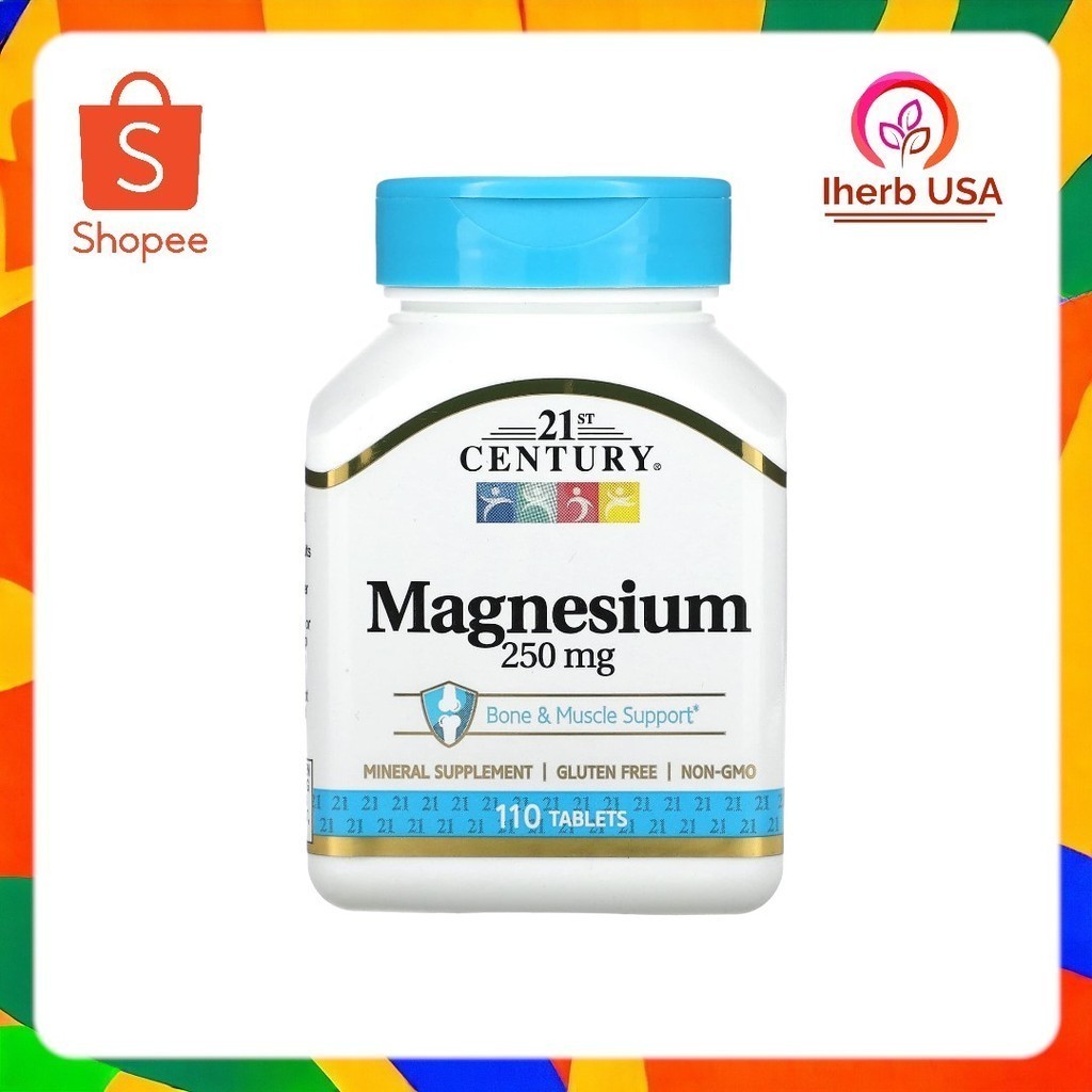 📢พร้อมส่ง 🔔  21st Century, Magnesium, 250 mg, 110 Tablets