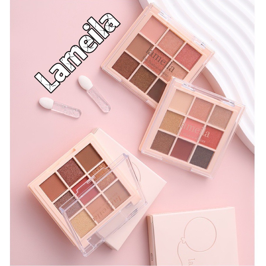 Eyeshadow Disc Powder Palette พาเลททาตา9สี เนื้อดินน้ำมัน เนื้อใยไหม ประกายชิมเมอร์