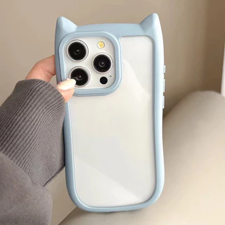 Cat หูเคสโทรศัพท ์ สําหรับ for iPhone 16 11 13 14 xr 15 pro max 13pro 15pro 14 plus 11pro max XS TPU แผงหลังแข็งขอบนิ่ม