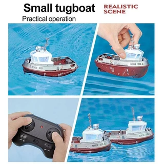 Rc Tug เรือเรือที่มีประสิทธิภาพ Dual มอเตอร์ 2.4G วิทยุรีโมทคอนโทรลเรือ Tugboat รุ่นไฟฟ้าของเล่นสําหรับ Boy