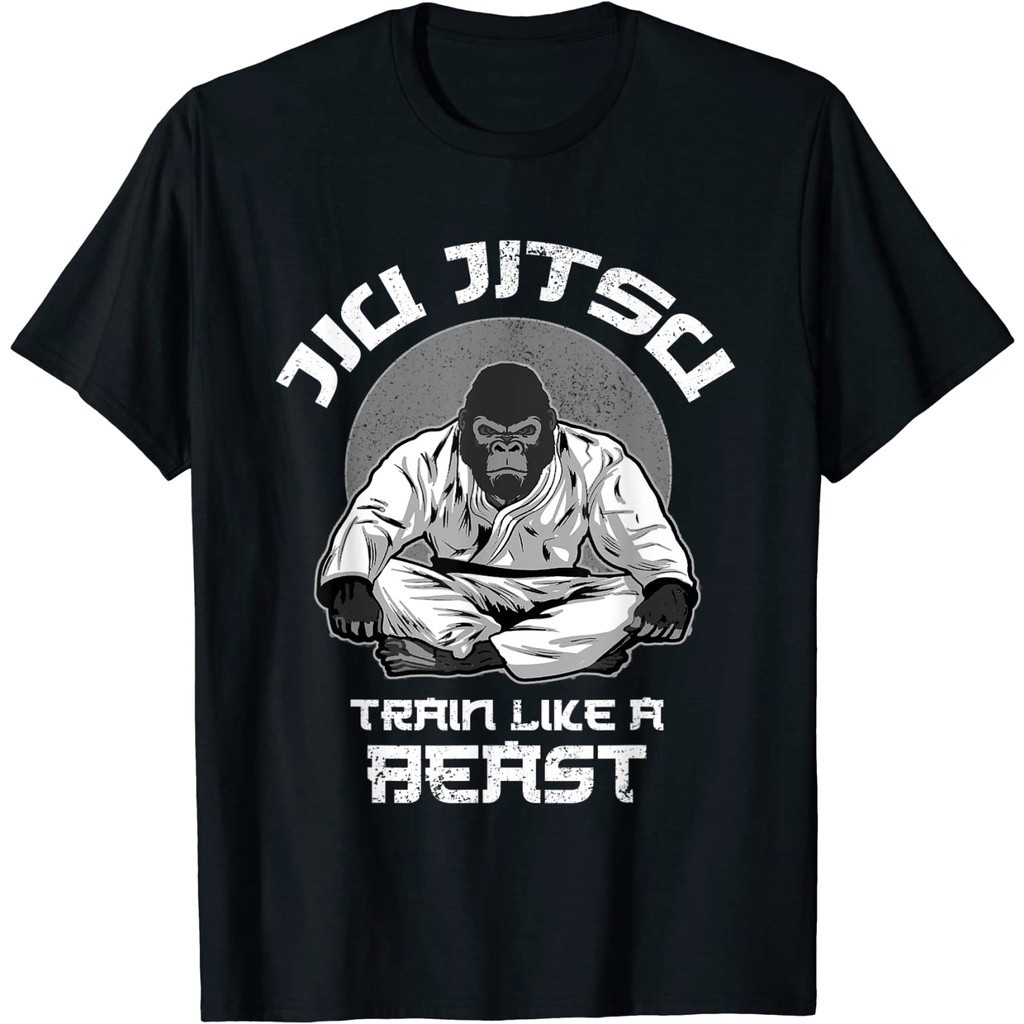 T-ShirtTrain like a Beast Jiu Jitsu BJJ Grappling MMA Gorilla T-Shirt S-5XL