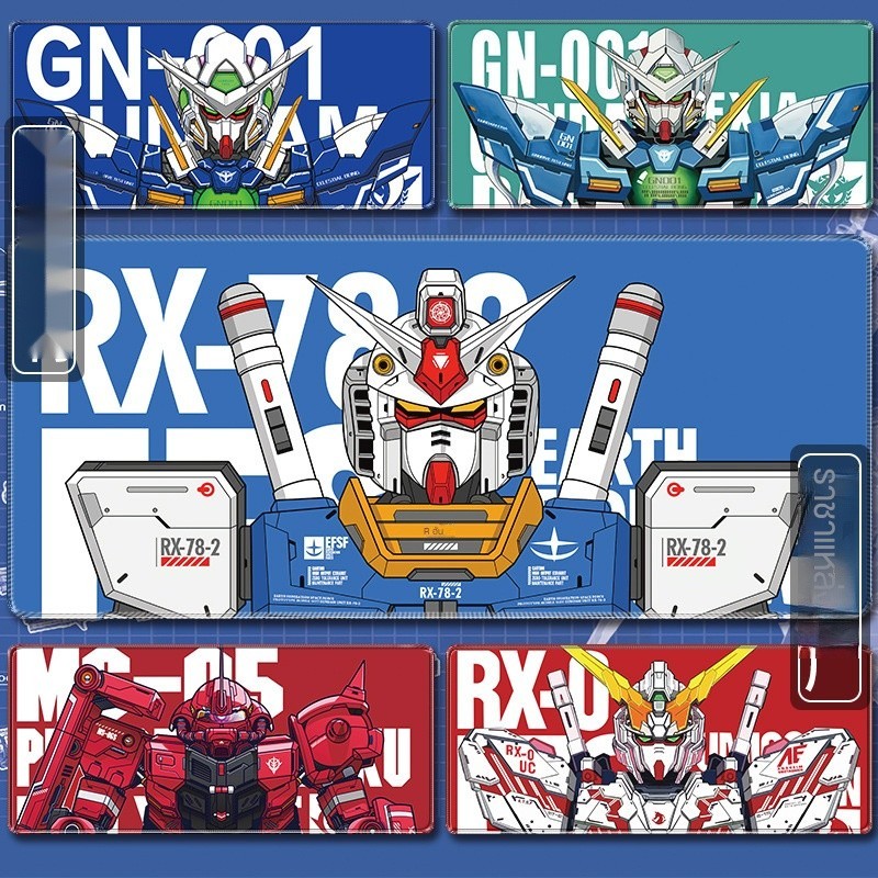 แผ่นรองเมาส์กันดั้มแผ่นรองโต๊ะเกมคอมพิวเตอร์อะนิเมะขนาดใหญ่พิเศษขอบล็อคกันลื่น