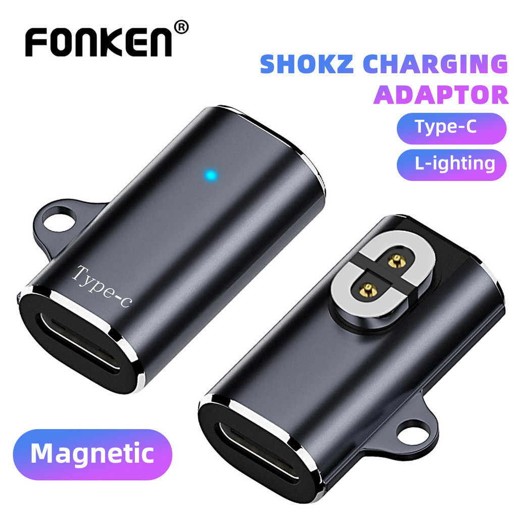 Fonken USB C/สําหรับ iOS เป็นอะแดปเตอร์แม่เหล็ก Bone Conduction หูฟังอะแดปเตอร์ชาร์จสําหรับ AfterShokz OpenRun Air/Pro/Aerox AS800 S803