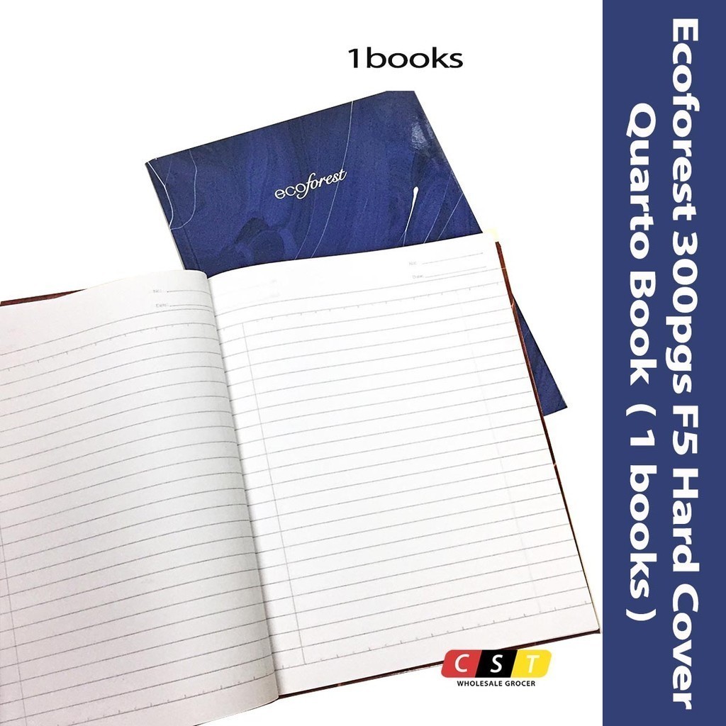 Ecoforest 120pgs / 200pgs / 300pgs F5 Hard Cover Quarto Book / Buku Kulit Tebal (1 เล่ม)