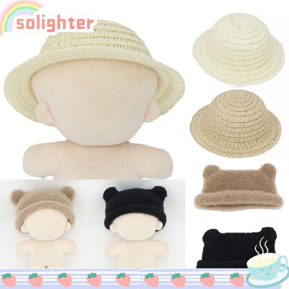 Solighter หมวกจิ๋วตุ๊กตา, Handmade Mini พู่หมวกฟาง,คุณภาพสูงบ้านตุ๊กตาเครื่องประดับ 5 รูปแบบมือสานหมวก 10 ซม.ตุ๊กตาผ้าฝ้าย