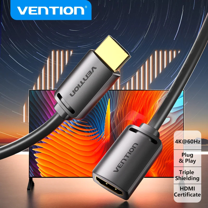 Vention สายต่อ HDMI 2.0 4K/60Hz HDMI 2.0 2.1 สายชายหญิง forHDTV Nintend Switch PS4/3 HDMI Extender อ