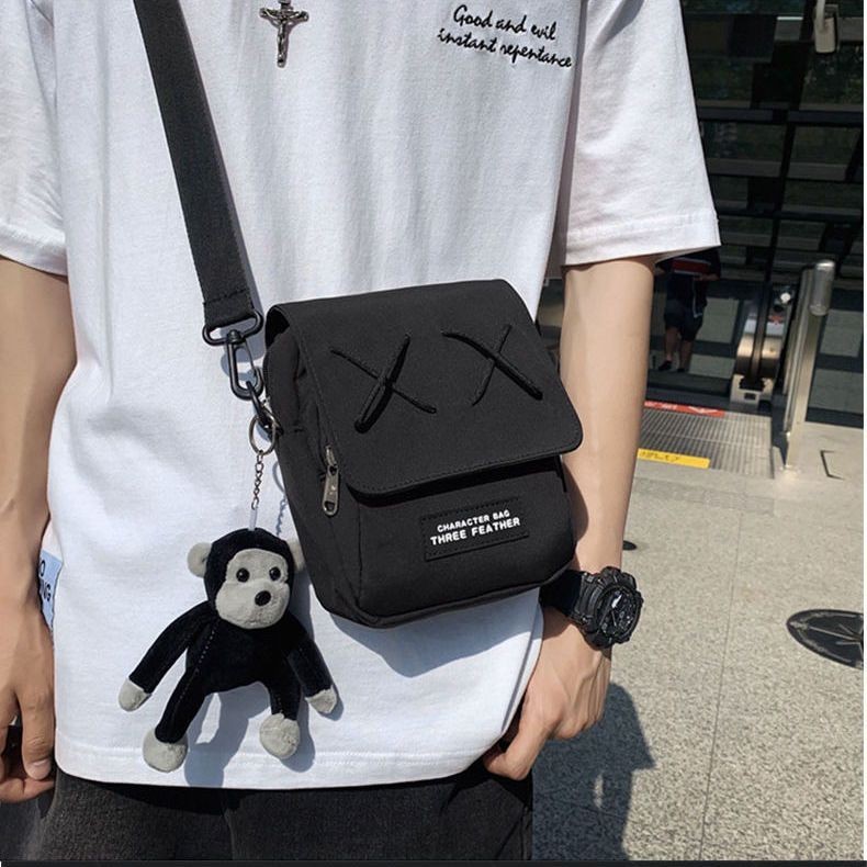 Messenger Bag Mens Street Wear Sports Shoulder Small Backpack สไตล์ญี่ปุ่น