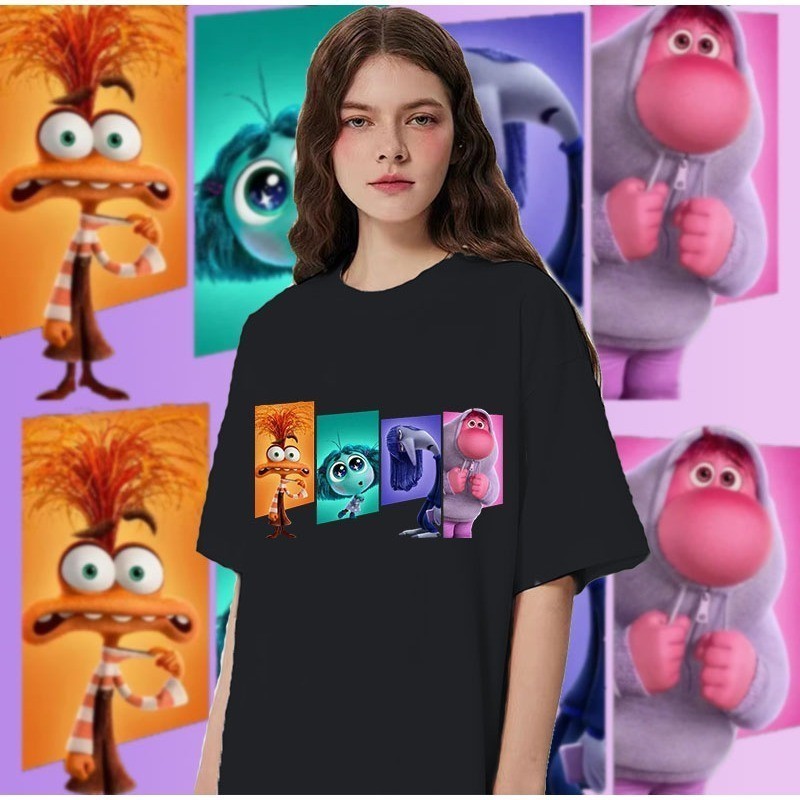 ใหม่ Pixar 's Movie Inside Out 2 เสื ้ อยืดคอ O-neck กราฟิก 100 % สําหรับผู ้ ชายP#4 S-5XLS-5XL