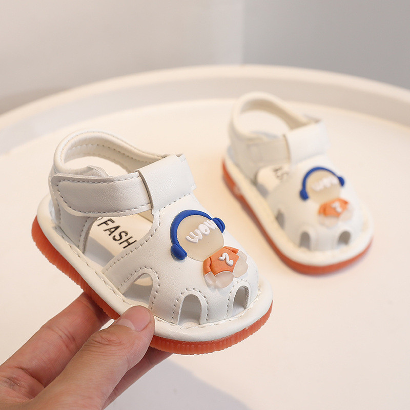 Baby Prewalker รองเท้าฤดูร้อนยางนุ่ม Bibi เสียงรองเท้าแตะเด็กทารกการ์ตูน Anti-slip Squeaking รองเท้า