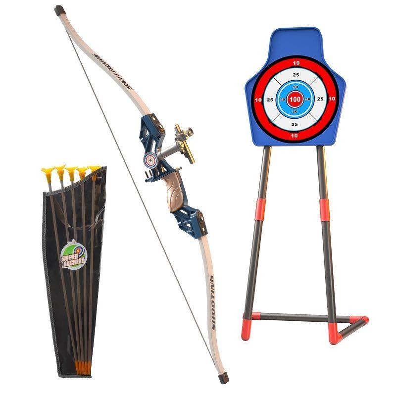 ของเล่นเด็กเด็กชายธนูซ้ำของขวัญยิง3-6ปีปริศนาสาวยิงธนูจำลองขนาดใหญ่ชุดธนูและลูกศร