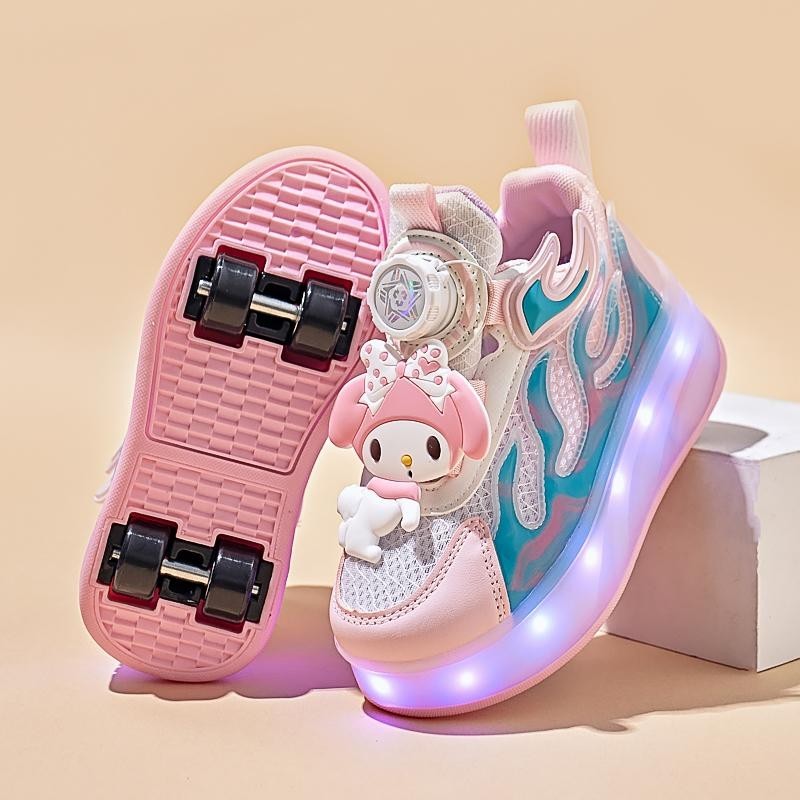 Led Roller Skate สําหรับเด็กชายหญิง Light Up รองเท้าผ้าใบที่ถอดออกได้ล้อกระพริบไฟล้อรองเท้าขนาด 29-38