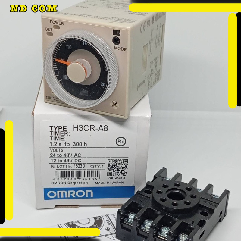 สุดคุ้ม! H3CR-A8 12-48v 24v 48v 12vOmron H3CR-A8 รีเลย์เวลาจิ๋ว H3CR-A8 1.2-300h 24-48VAC 12-48VDC