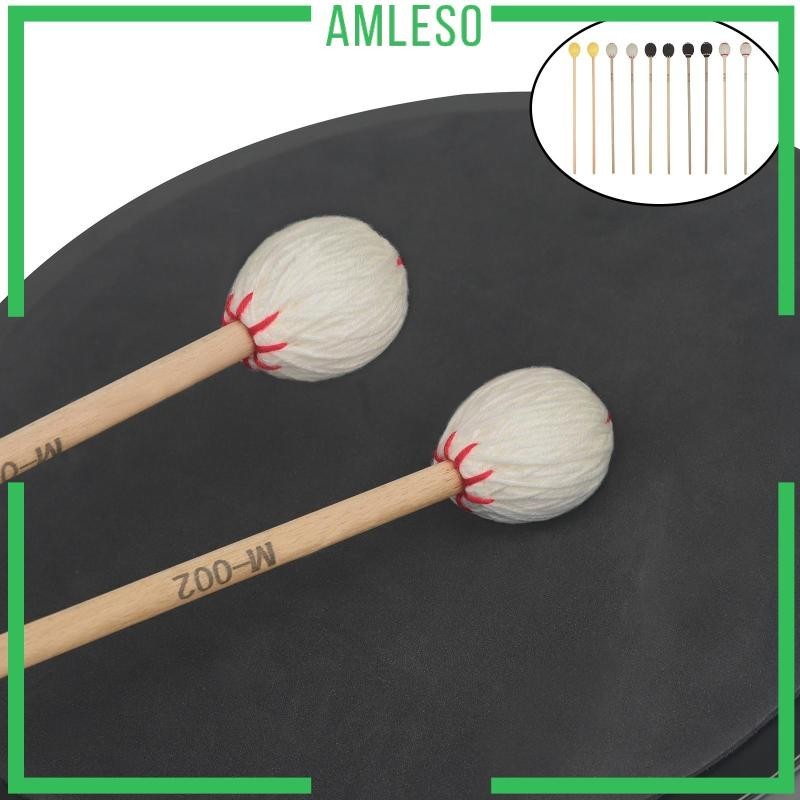[Amleso] 1 คู่ Marimba Mallets Smooth Handle Soft Head Percussion อุปกรณ์เสริมเพลงอะไหล่คนรักเพลงของขวัญ