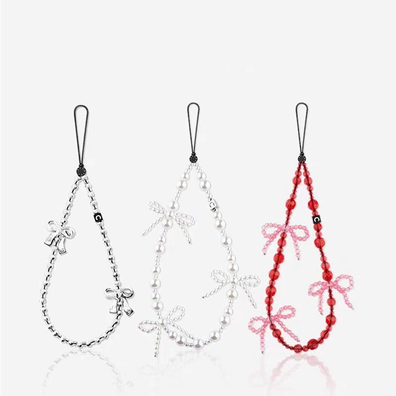 Casetify Metallic Frosted Bows โทรศัพท์ Charm เคสโทรศัพท์สายรัดข้อมือสําหรับสร้อยข้อมือ IPhone Lanyard สายคล้องมือฝาครอบ