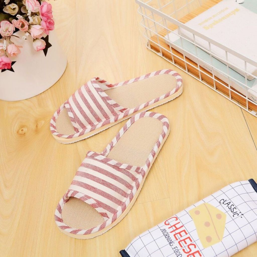 Hithome รองเท้าแตะ รองเท้า รองเท้าใส่ในบ้าน ลายขีด ใส่ในออฟฟิศ